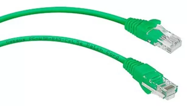 Патч-корд UTP кат.5e, 1.5 м, RJ45-RJ45, зеленый, CU, Cabeus (PC-UTP-RJ45-Cat.5e-1.5m-GN)
