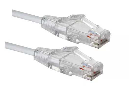 Патч-корд UTP кат.5e, 1.5 м, RJ45-RJ45, белый, CU, LSZH, Eurolan Slim Line (21S-U5-1EWT)