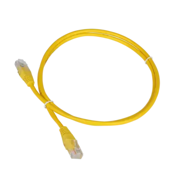 Патч-корд UTP кат.5e, 1.5м, RJ45-RJ45, желтый, TWT (TWT-45-45-1.5-YL)