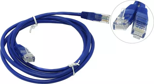 Патч-корд UTP кат.5e, 1.5м, RJ45-RJ45, синий, CCA, Exegate UTP-RJ45-RJ45-5e-1,5M-BL (EX241493RUS)