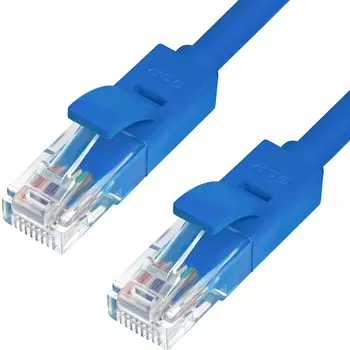 Патч-корд UTP кат.5e, 1 м, RJ45-RJ45, синий, CCA, LSZH, Greenconnect (GCR) (GCR-LNC01-C-1.0m)