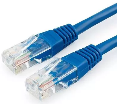 Патч-корд UTP кат.5e, 1 м, RJ45-RJ45, синий, CCA, Premier PP12 (PP12-1M/B)