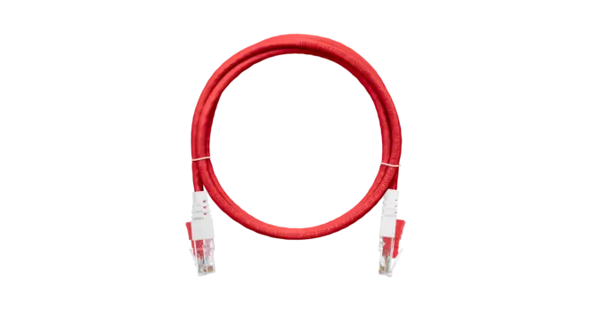 Патч-корд UTP кат.5e, 1 м, RJ45-RJ45, красный, CU, LSZH, NIKOMAX (NMC-PC4UD55B-010-CS-RD)
