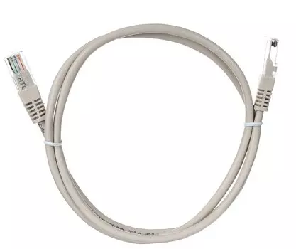 Патч-корд UTP кат.5e, 1 м, RJ45-RJ45, серый, Aopen/Qust (ANP511_1M)