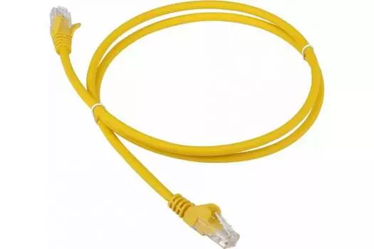 Патч-корд UTP кат.5e, 1 м, RJ45-RJ45, желтый, CU, LSZH, Lanmaster (LAN-PC45/U5E-1.0-YL)