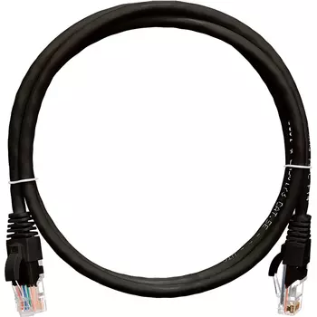 Патч-корд UTP кат.5e, 1м, RJ45-RJ45, черный, CU, NIKOMAX (NMC-PC4UD55B-010-BK)