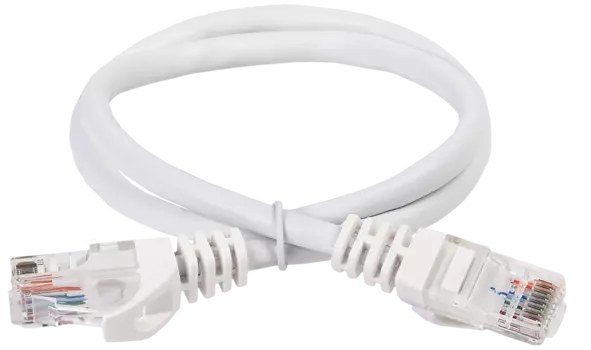 Патч-корд UTP кат.5e, 1м, RJ45-RJ45, белый, LSZH, ITK (PC08-C5EUL-1M)