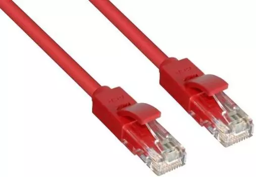 Патч-корд UTP кат.5e, 20 см, RJ45-RJ45, красный, Greenconnect (GCR) GCR-LNC04-0.2m