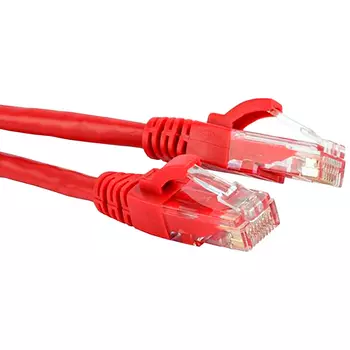 Патч-корд UTP кат.5e, 2 м, RJ45-RJ45, красный, CU, LSZH, Hyperline (PC-LPM-UTP-RJ45-RJ45-C5e-2M-LSZH-RD)