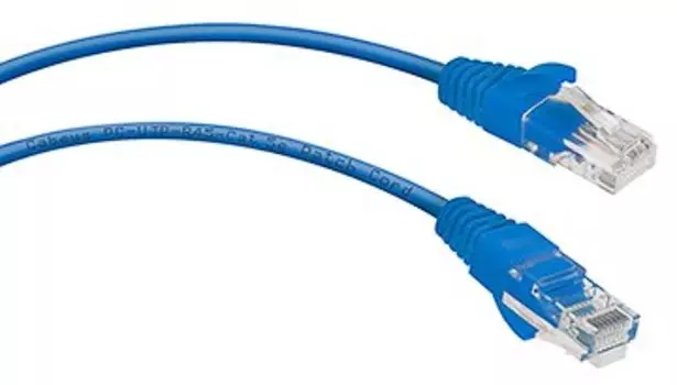 Патч-корд UTP кат.5e, 2 м, RJ45-RJ45, синий, CU, Cabeus (PC-UTP-RJ45-Cat.5e-2m-BL)
