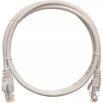 Патч-корд UTP кат.5e, 2м, RJ45-RJ45, серый, CU, NIKOMAX (NMC-PC4UD55B-020-GY)