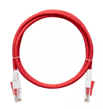 Патч-корд UTP кат.5e, 2м, RJ45-RJ45, красный, CU, LSZH, NIKOMAX (NMC-PC4UD55B-020-CS-RD)