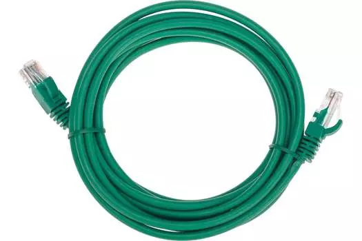 Патч-корд UTP кат.5e, 3 м, RJ45-RJ45, зеленый, CU, LSZH, REXANT (02-0106-3)