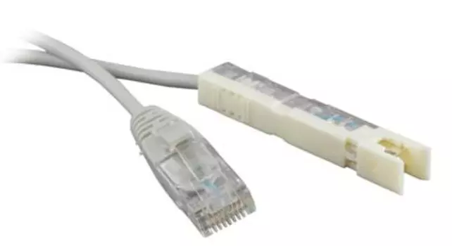 Патч-корд UTP кат.5e, 3м, 110-RJ45, серый, LSZH, Hyperline (PC-110-RJ45-1P-CX-3M-LSZH-GY)