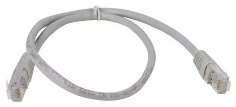 Патч-корд UTP кат.5e, 0.5 м, RJ45-RJ45, серый, Aopen/Qust ANP511_0.5M