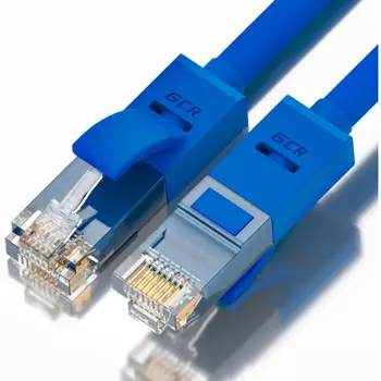 Патч-корд UTP кат.5e, 0.5 м, RJ45-RJ45, синий, Greenconnect (GCR) GCR-LNC01-0.5m