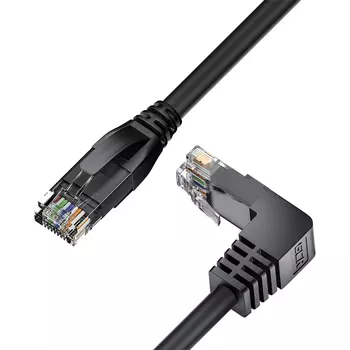 Патч-корд UTP кат.5e, 5 м, RJ45-RJ45 угловой, черный, Greenconnect (GCR) GCR-53939 (GCR-53939)