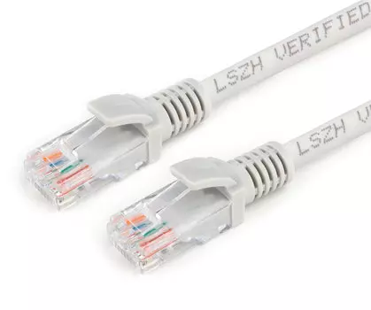 Патч-корд UTP кат.5e, 5 м, RJ45-RJ45, серый, CCA, LSZH, Premier (PP31-5M-LSZH)