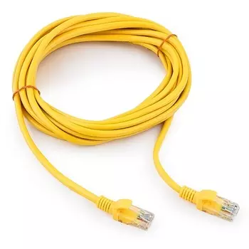 Патч-корд UTP кат.5e, 5 м, RJ45-RJ45, желтый, Cablexpert (PP10-5M/Y)
