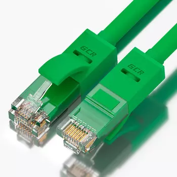 Патч-корд UTP кат.5e, 5м, RJ45-RJ45, зеленый, Greenconnect (GCR-LNC05-5.0m)