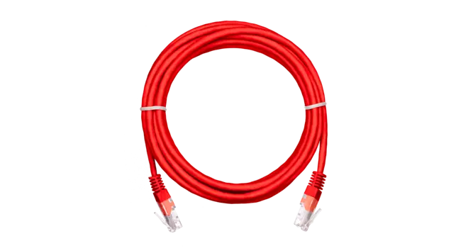 Патч-корд UTP кат.5e, 5м, RJ45-RJ45, красный, CU, 10 шт., NETLAN (EC-PC4UD55B-BC-PVC-050-RD-10)