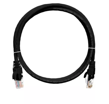 Патч-корд UTP кат.5e, 5м, RJ45-RJ45, черный, CU, NIKOMAX (NMC-PC4UD55B-050-BK)