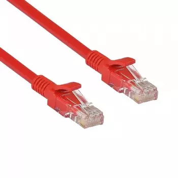 Патч-корд UTP кат.5e, 5м, RJ45-RJ45, красный, CCA, Exegate UTP-RJ45-RJ45-5e-5M-RD (EX282034RUS)