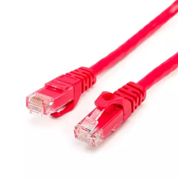 Патч-корд UTP кат.6, 0.5м, RJ45-RJ45, красный, ATCOM (AT9219)