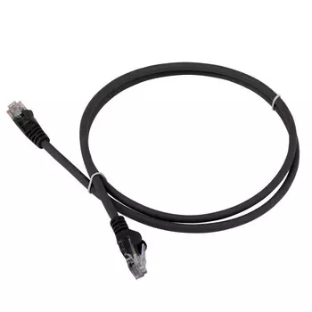 Патч-корд UTP кат.6 0.5м, RJ45-RJ45, черный, LSZH, Lanmaster (LAN-PC45/U6-0.5-BK)