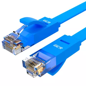 Патч-корд UTP кат.6 1.5м, RJ45-RJ45, синий, плоский, Greenconnect (GCR-LNC621-1.5м)