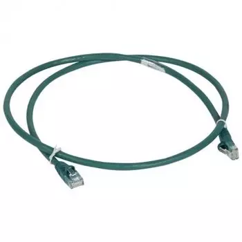 Патч-корд UTP кат.6, 1 м, RJ45-RJ45, зеленый, CCA, LSZH, Legrand (051858)