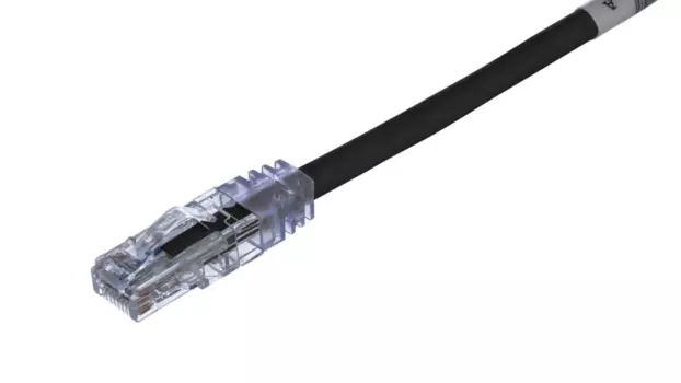 Патч-корд UTP кат.6 1м, RJ45-RJ45, черный, PANDUIT (UTPSP1MBLY)