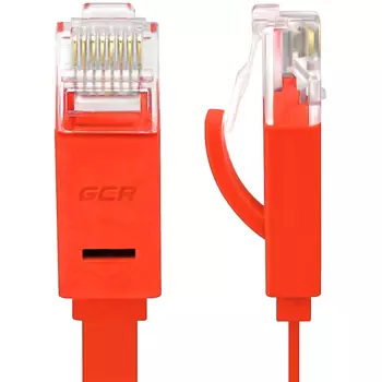 Патч-корд UTP кат.6, 20 м, RJ45-RJ45, красный, плоский, Greenconnect (GCR) GCR-LNC624-20.0m