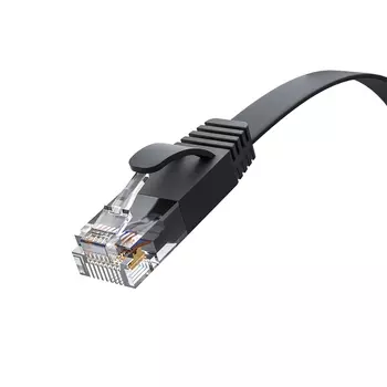 Патч-корд UTP кат.6, 20м, RJ45-RJ45, черный, плоский, Greenconnect (GCR-52865)