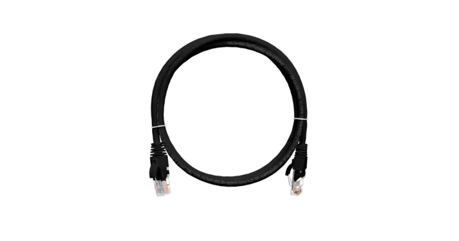 Патч-корд UTP кат.6, 2м, RJ45-RJ45, черный, CU, NIKOMAX (NMC-PC4UE55B-020-IS-BK)