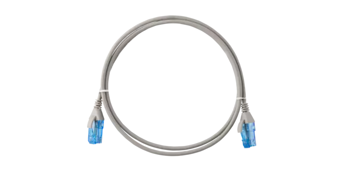 Патч-корд UTP кат.6, 5м, RJ45-RJ45, серый, CU, LSZH, NIKOMAX Slim Line (NMC-PC4UE55B-050-SL-C-GY)