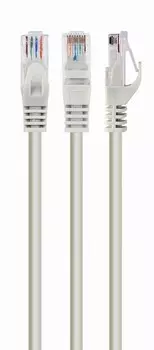 Патч-корд UTP кат.6 5м, RJ45-RJ45, серый, Cablexpert (PP6U-5M)