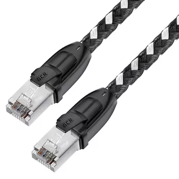 Патч-корд UTP кат.6, 5м, RJ45-RJ45, черный/белый, Greenconnect STRONG (GCR-52779)