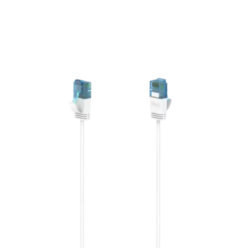 Патч-корд UTP кат.6a, 1.5м, RJ45-RJ45, белый, плоский, Hama H-200689 (00200689)
