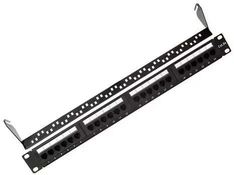 Патч-панель 19" 1U, порты: 24 x RJ-45, Кат. 5e, органайзер, черный, MFG-4651krone, SINELLS