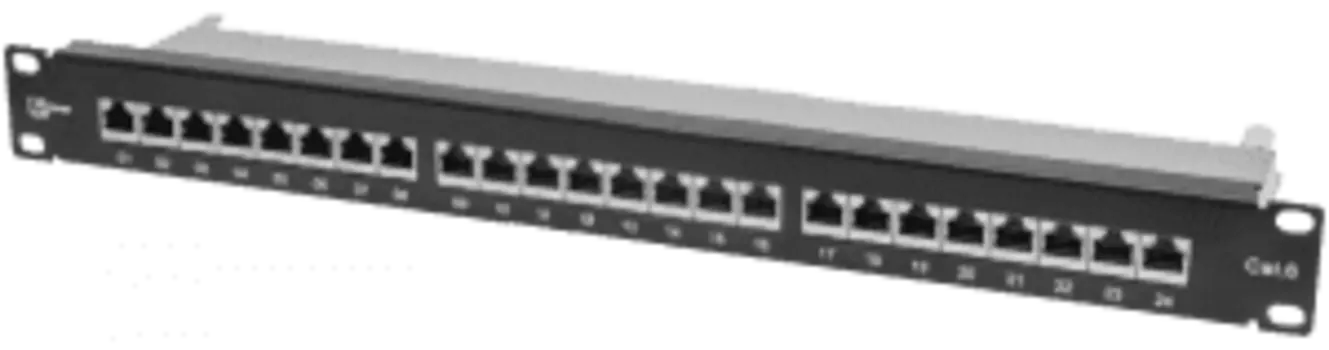 Патч-панель 19" 1U, порты: 24 x RJ-45, Кат. 6, экранированная, черный, SNR-SD-1U24-6-H, SNR