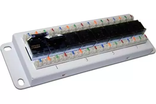 Патч-панель 1U, порты: 8 x RJ-45 кат. 5e, LANMASTER (LAN-HCS-PP8U5E)