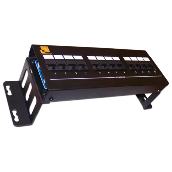 Патч-панель настенная, порты: 12 x RJ-45 кат. 5e, черный, LAN-PPF12U5E/W, LANMASTER