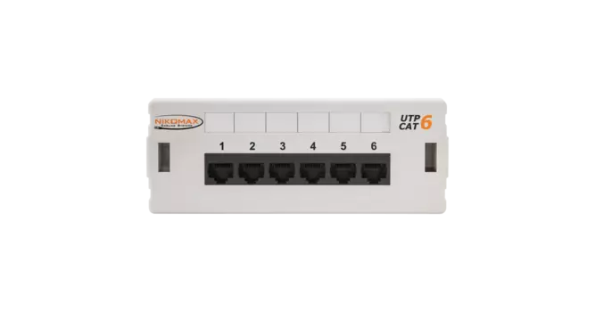 Патч-панель настенная, порты: 6 x RJ-45 кат. 6, серый, NMC-WP06UE2-GY, NIKOMAX