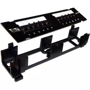 Патч-панель, порты: 12 x RJ-45, Кат. 5e, настенная, черный, TWT-PP12UTP-H, TWT (TWT-PP12UTP-H)