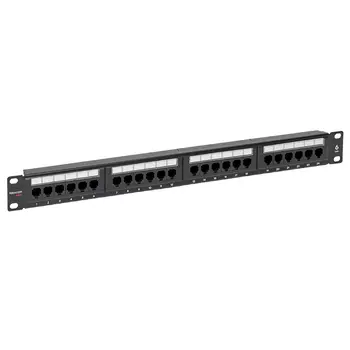 Патч-панель в шкаф 19" 1U, неукомплектованная, порты: 24 x RJ-45 кат. 6, черный, TERACOM PRO, EKF (TRP-PPNL-6UTP-1U24)