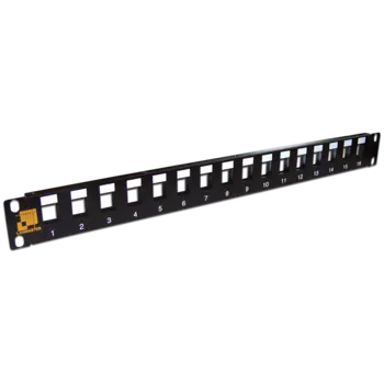 Патч-панель в шкаф 19" 1U, порты: 16, экранированная, черный, LANMASTER (LAN-PP16OK-STP)