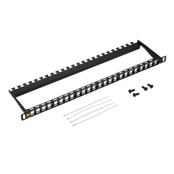 Патч-панель в шкаф 19" 1U, порты: 24, черный, LANMASTER (LAN-PPC24OK-UTP)