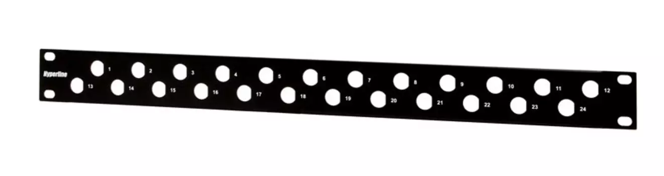 Патч-панель в шкаф 19" 1U, порты: 24, BNC, черный, PPBL-BNC-19-24BNC, Hyperline
