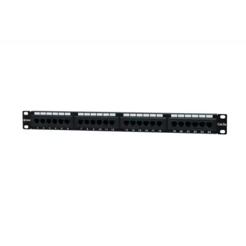 Патч-панель в шкаф 19" 1U, порты: 24 x RJ-45 кат. 5e, черный, SNR, SNR-UD-1U24-5E-H-LC